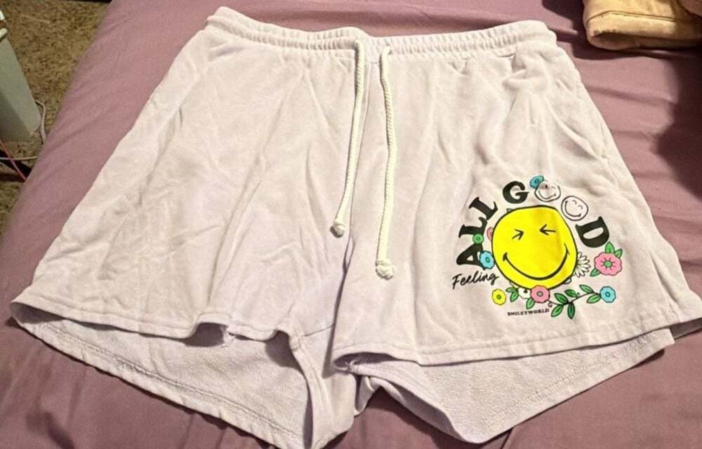 Smiley World Lavender Sunrise Graphic Loungewear Shorts